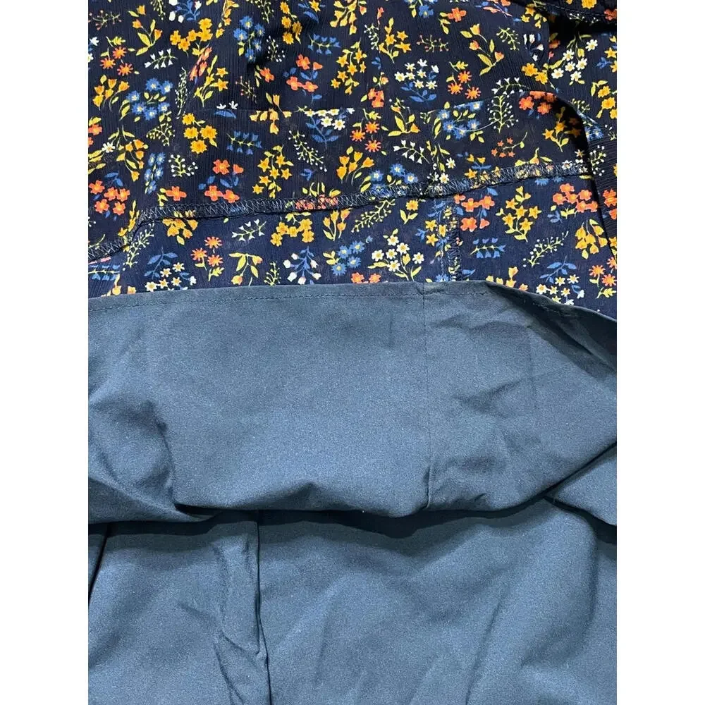 Madewell Cross Front Floral Flutter Sleeve Faux Wrap A Line Tie Dress Blue 4 - Picture 9 of 9